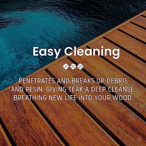 Teakguard Teak Pre-Finish Wood For Outdoor Teak Surfaces Deep-Cleaning Marine