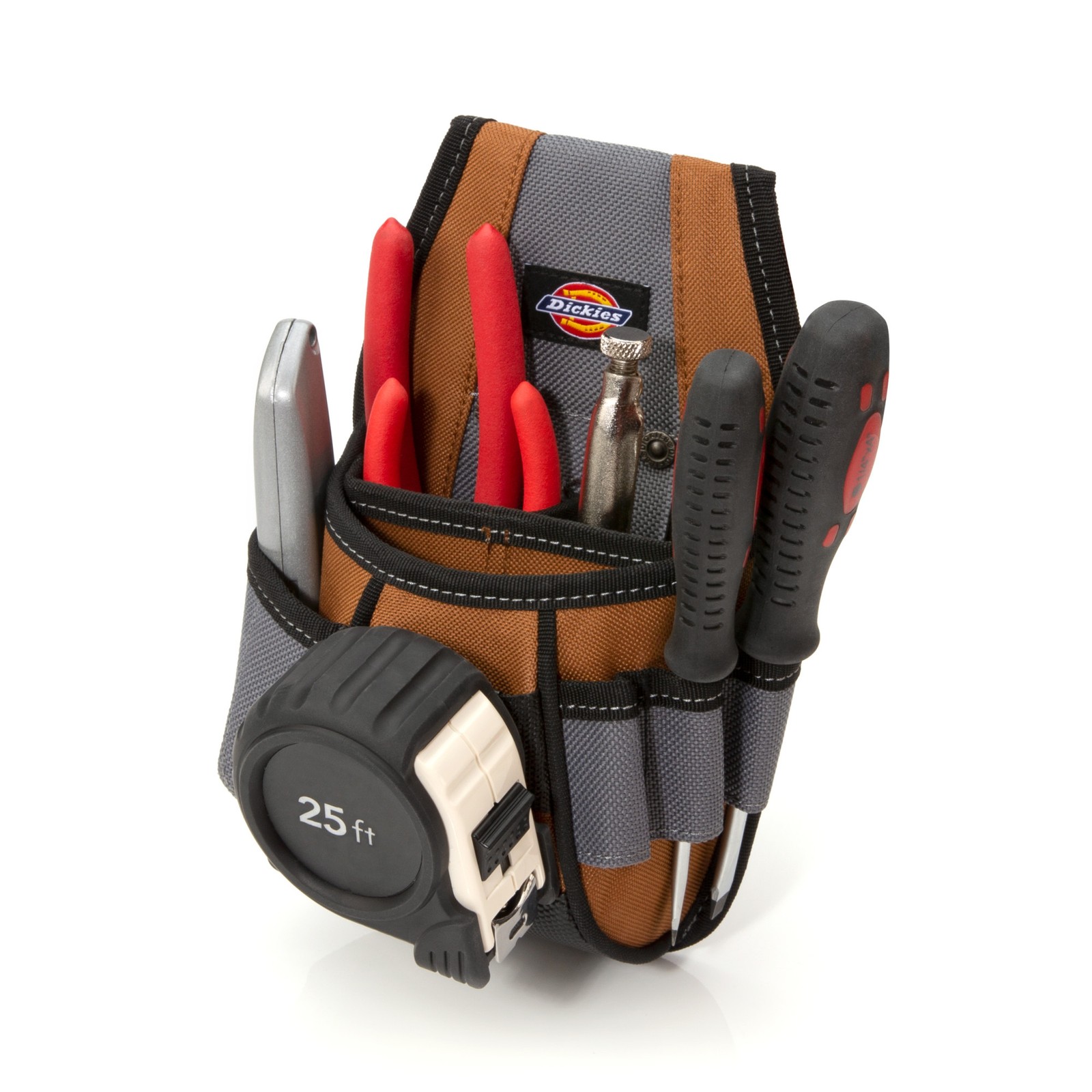 Rigid Tool Belt Pouch 4 Pocket with Tape Clip Dickies 57099
