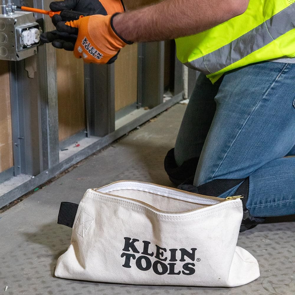 Klein Tools 16 Inch Canvas Zipper Tool Bag Heavy Duty Organizer For Large Tools