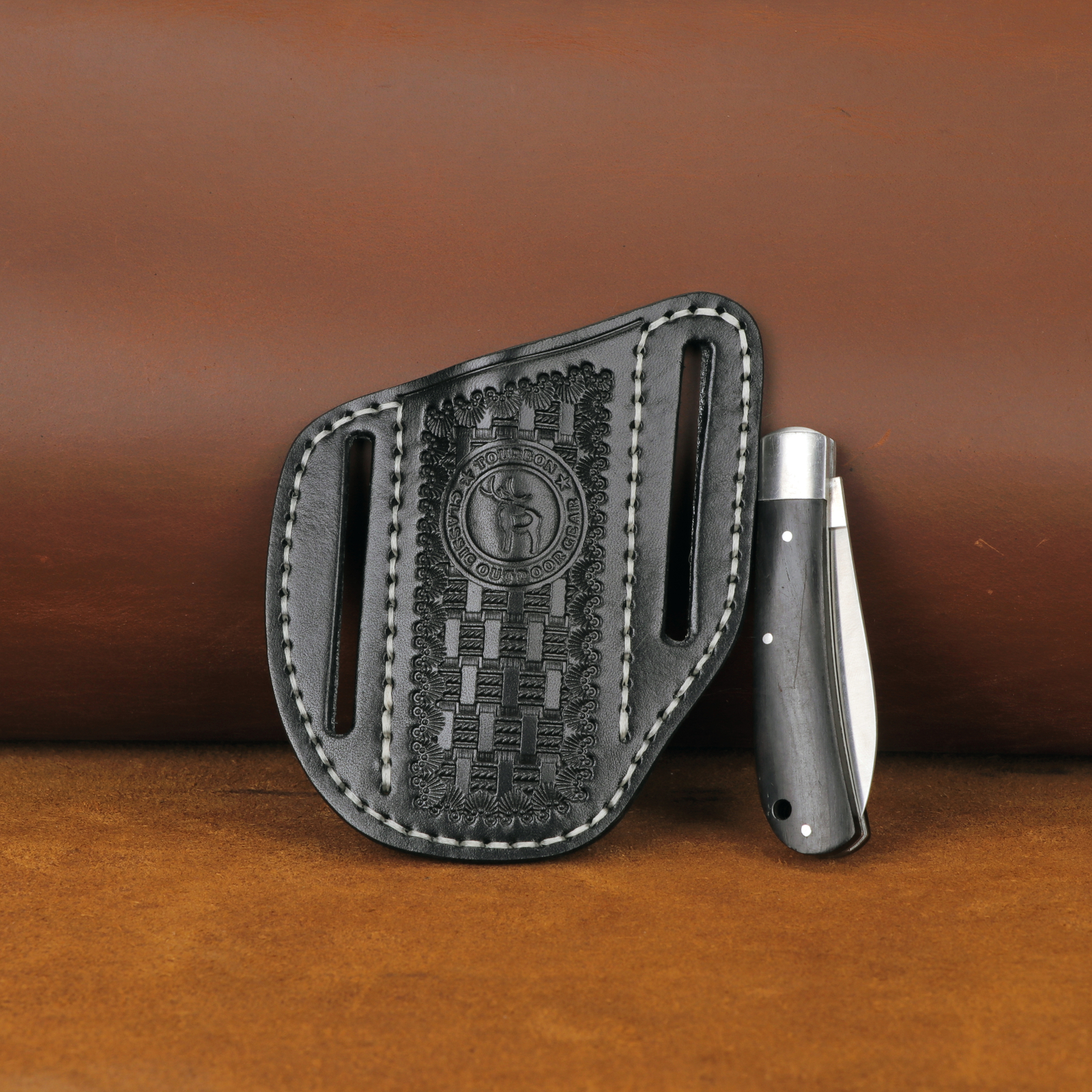 Tourbon Leather Pocket Knife Sheath EDC Belt Carry Pouch Folding Knives Case USA