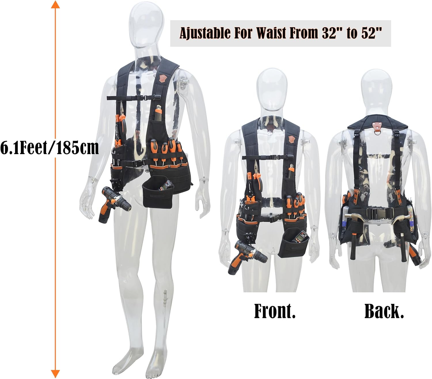 Top-G Construction Leather Tool Vest, Carpenter’S Tool Vest, Tools Vest Electric