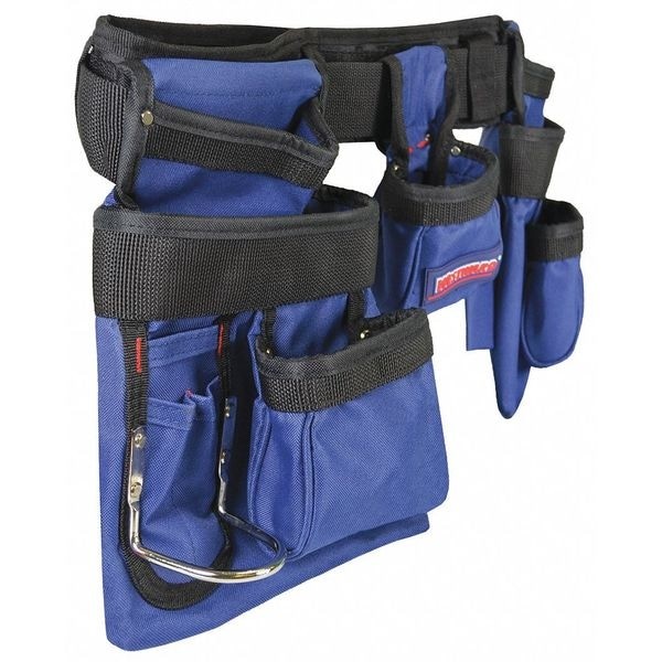Westward 5Mzp5 Tool Belt, Tool Belt, Black, Polypropylene, 18 Pockets