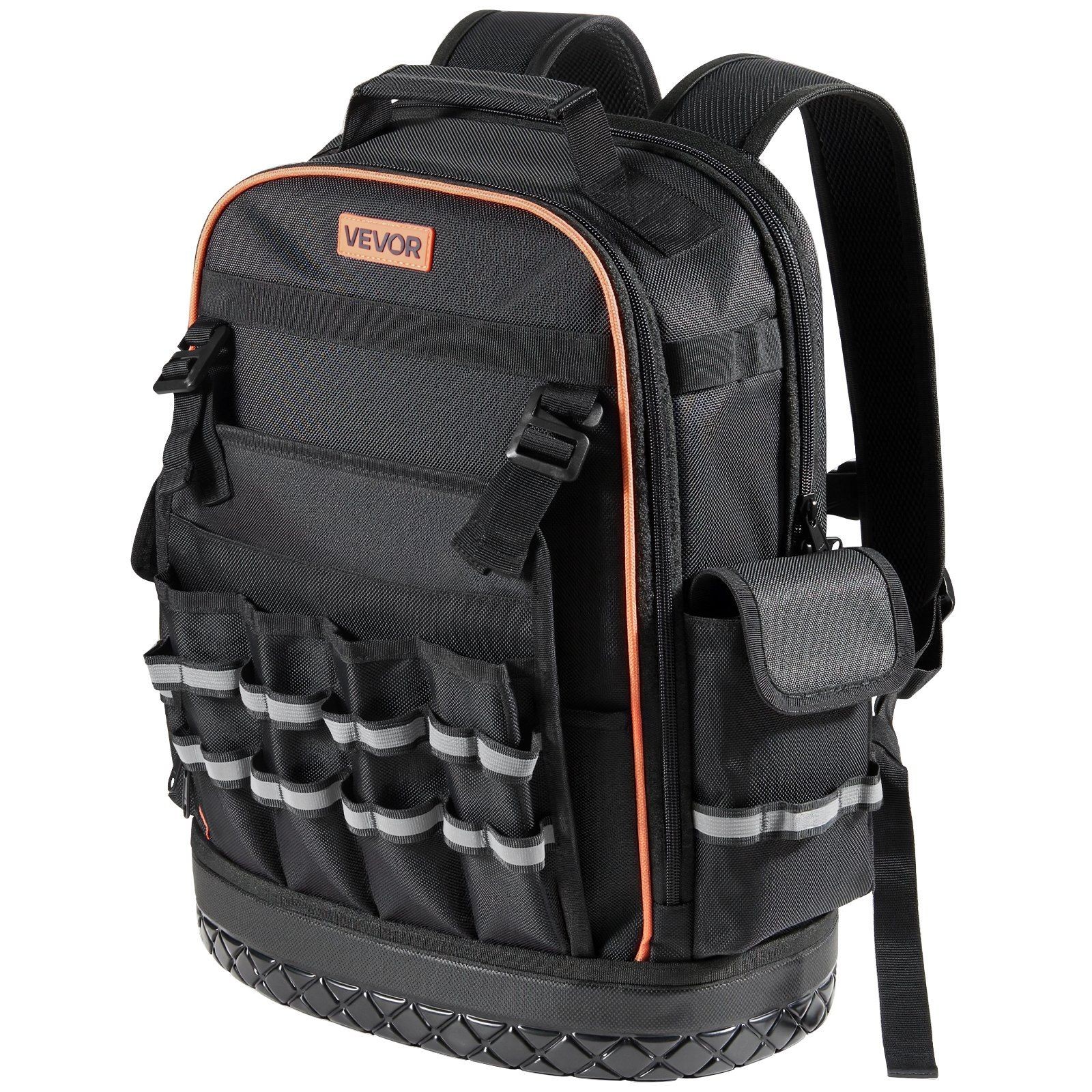 Jobsite Tool Backpack 64 Pockets Heavy Duty Tear-Resistant for Electrician Work