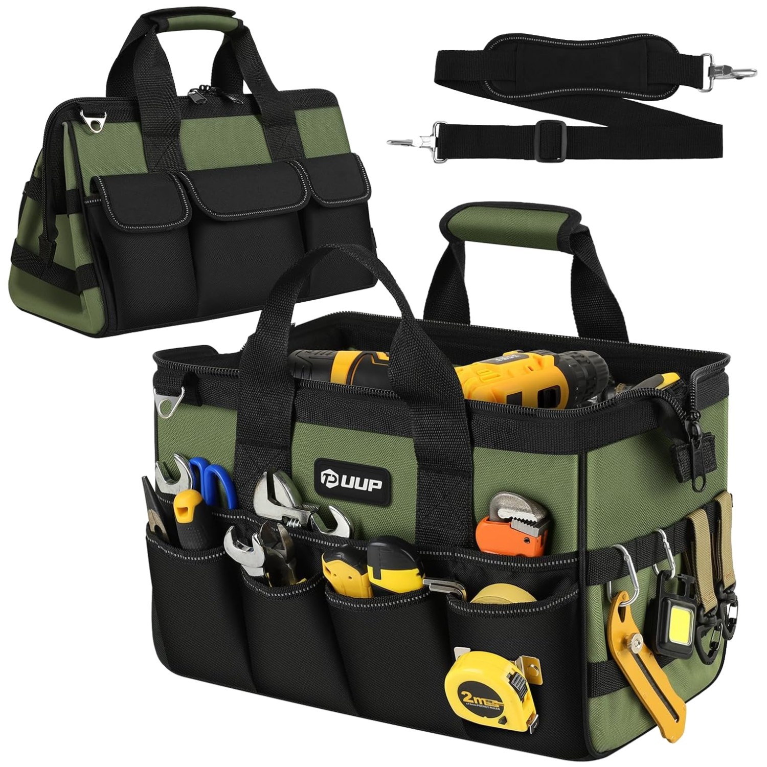 Portable 15″ Tool Organizer Box, Green