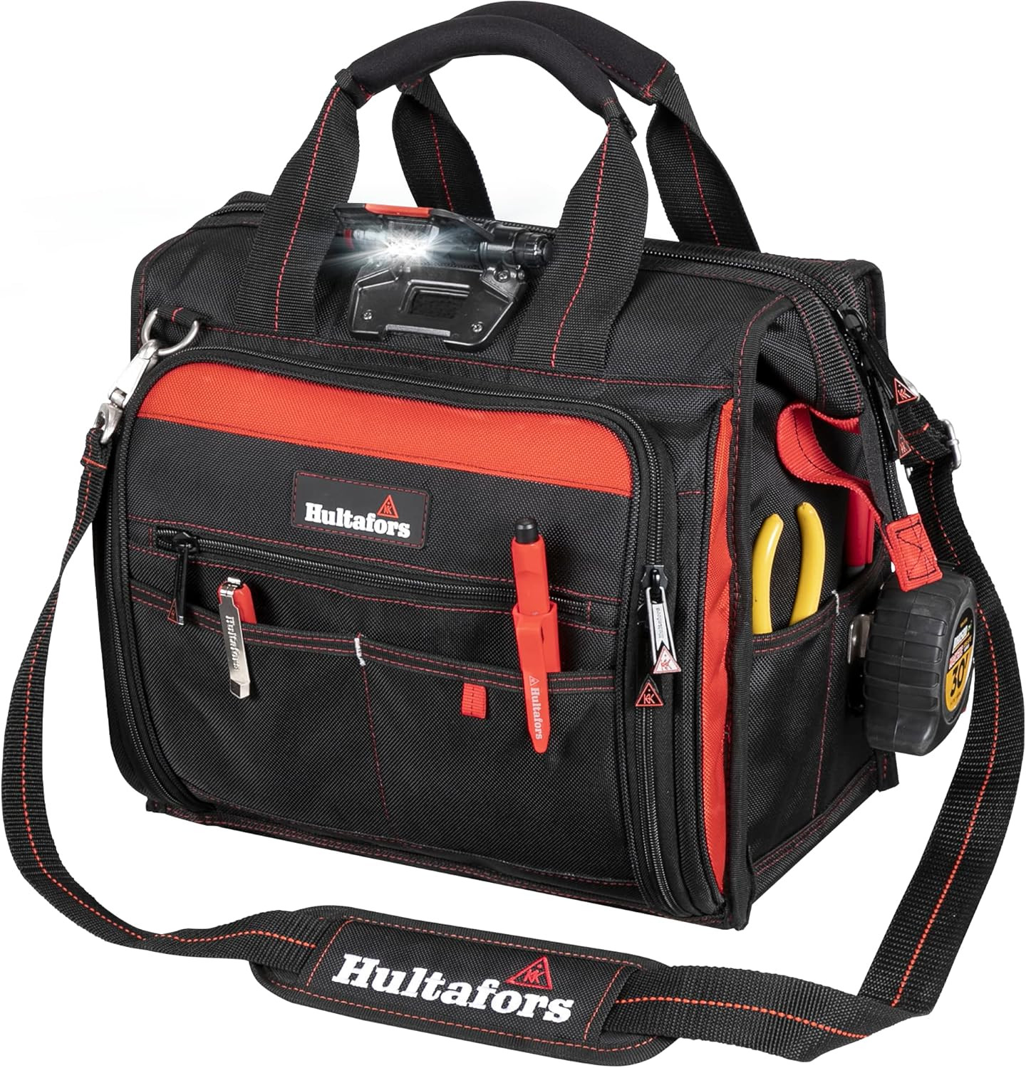 Work Gear HTL573 Lighted Technician’S Tool Bag, 55 Pockets, Heavy Duty Ballistic