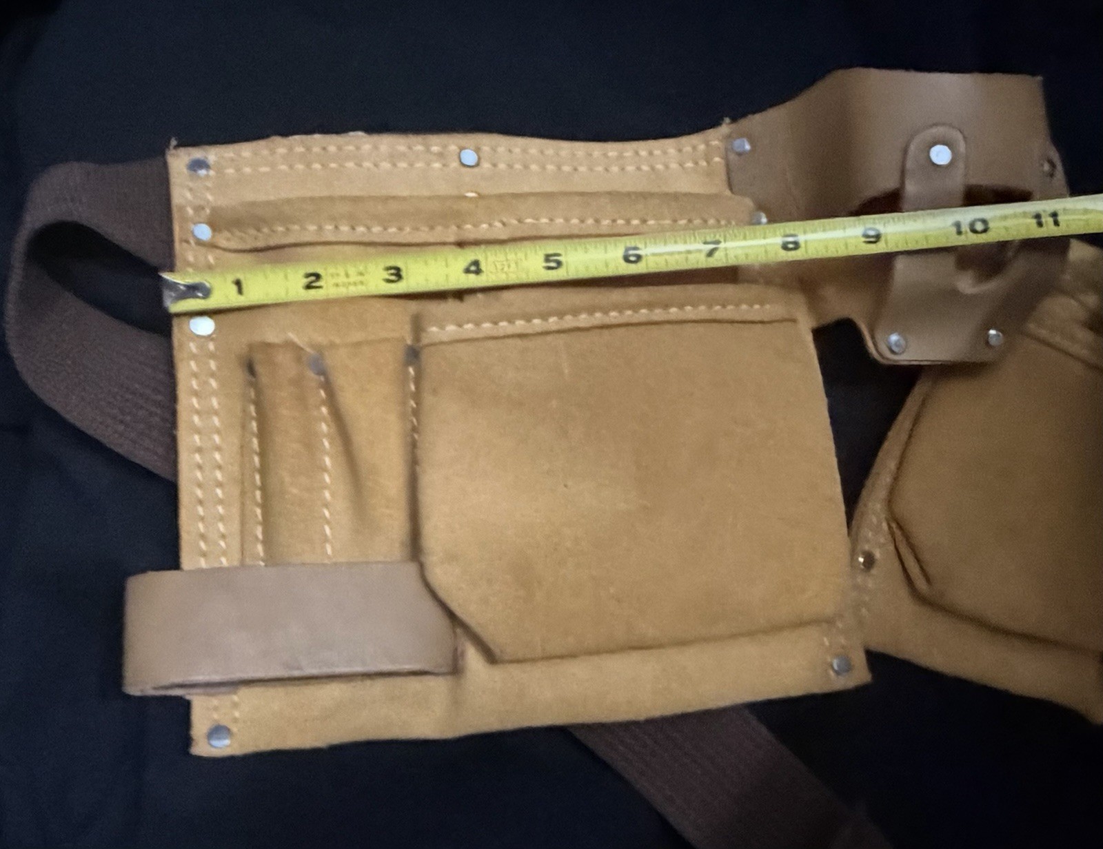 Preowned Unbranded EUC Leather Tool Pouch With Nylon Belt
