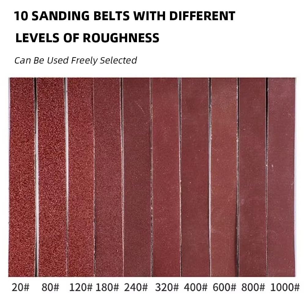10 PCS 1/2 x 13 Inch Sanding Belts Aluminum Oxide Abrasive Wood Metal Polish