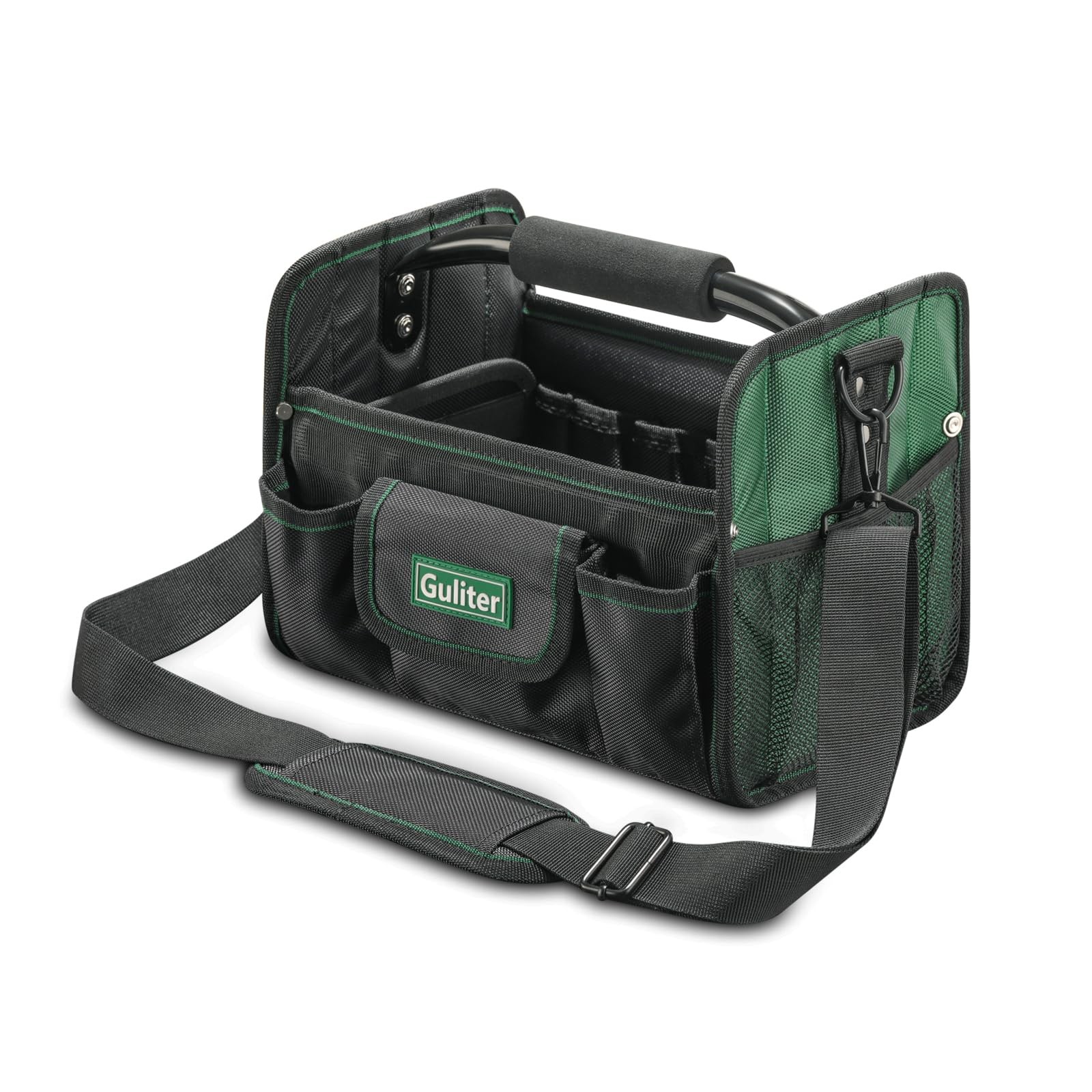 11 Inch Small Tool Bag, Open Top Tool Tote with Stainless Steel Handle and Ad…
