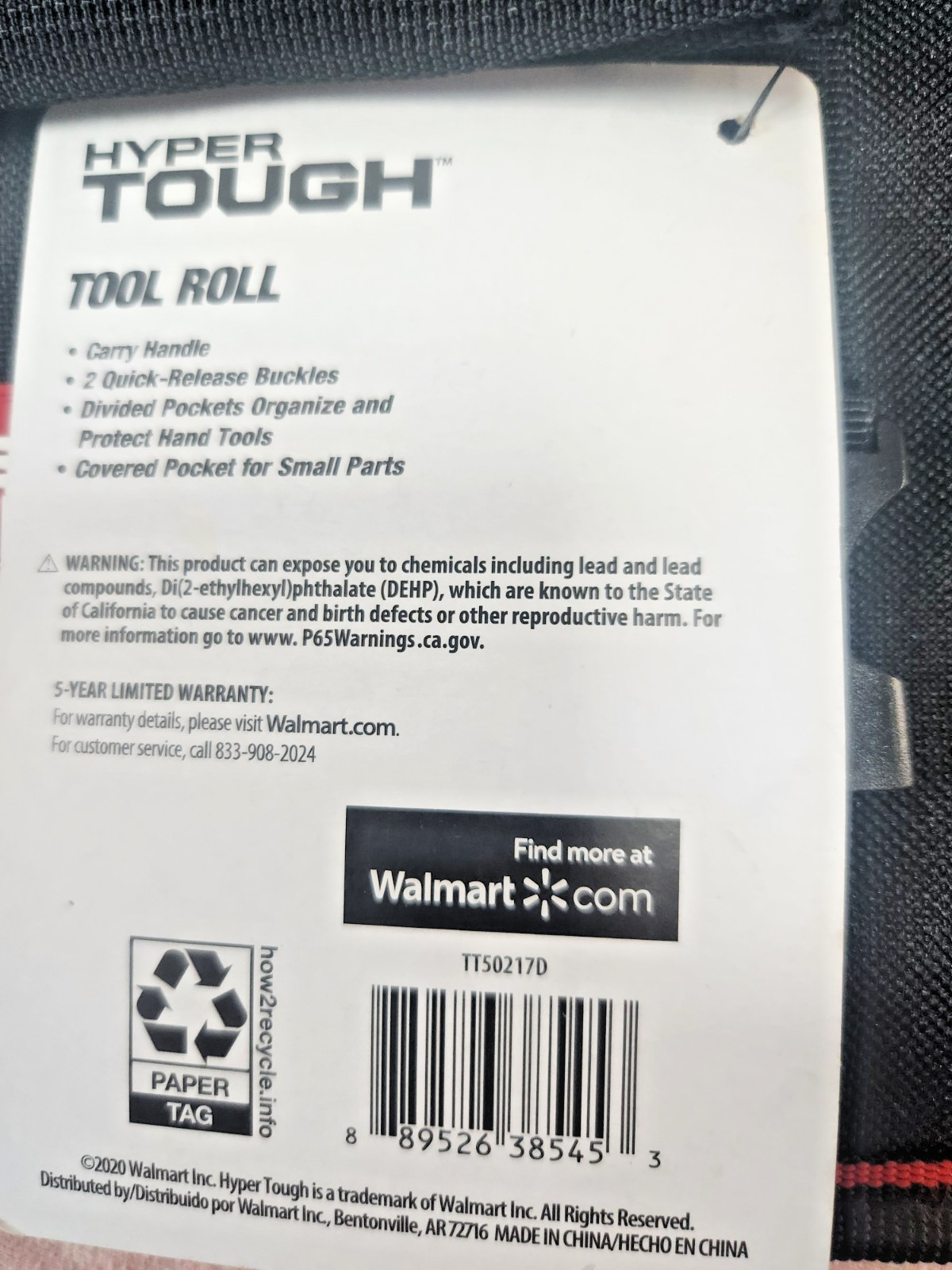 Hyper Tough Polyester Tool Roll TT50217D, Portable Tool Organizer Rollup