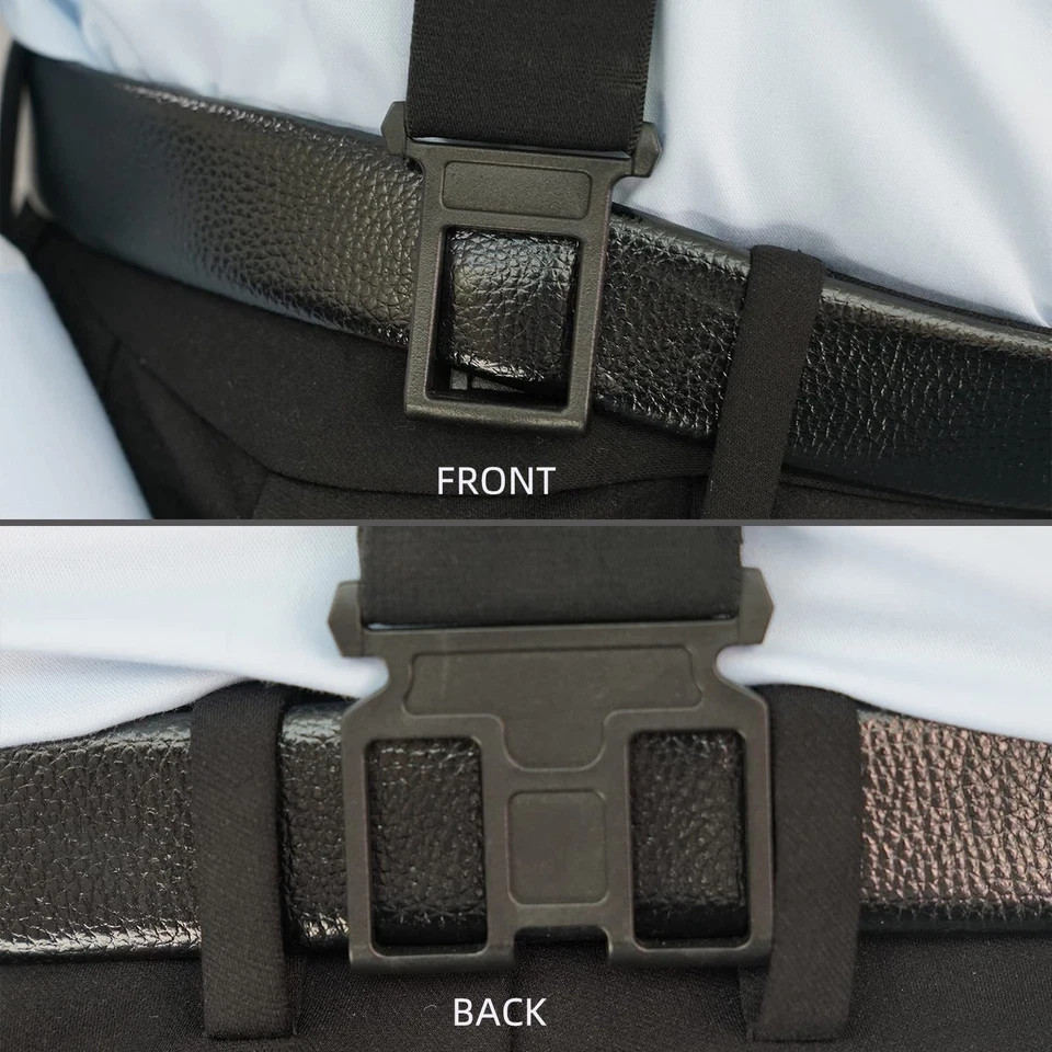 KUNN Men’s 1.5 inch Adjustable Y Back Suspender,Elastic Regular Length, Black