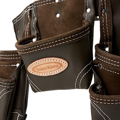 Contractor Apron Leather Oil Tanned Leather Fits Waist Up To 50 Inch Metal