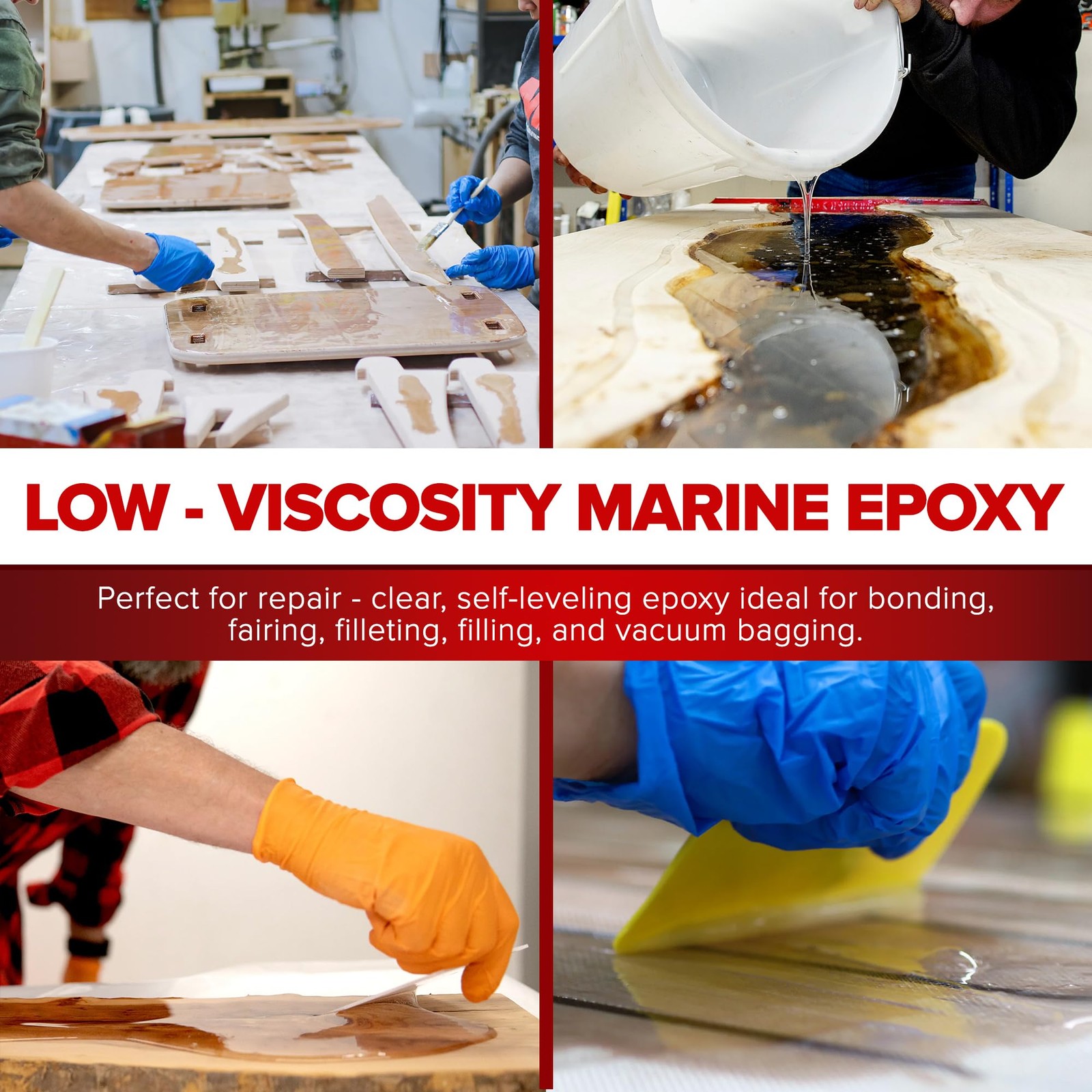 MAS Marine Epoxy Kit 1.5-Qt 2:1 Medium for Boat Wood Fiberglass Repair