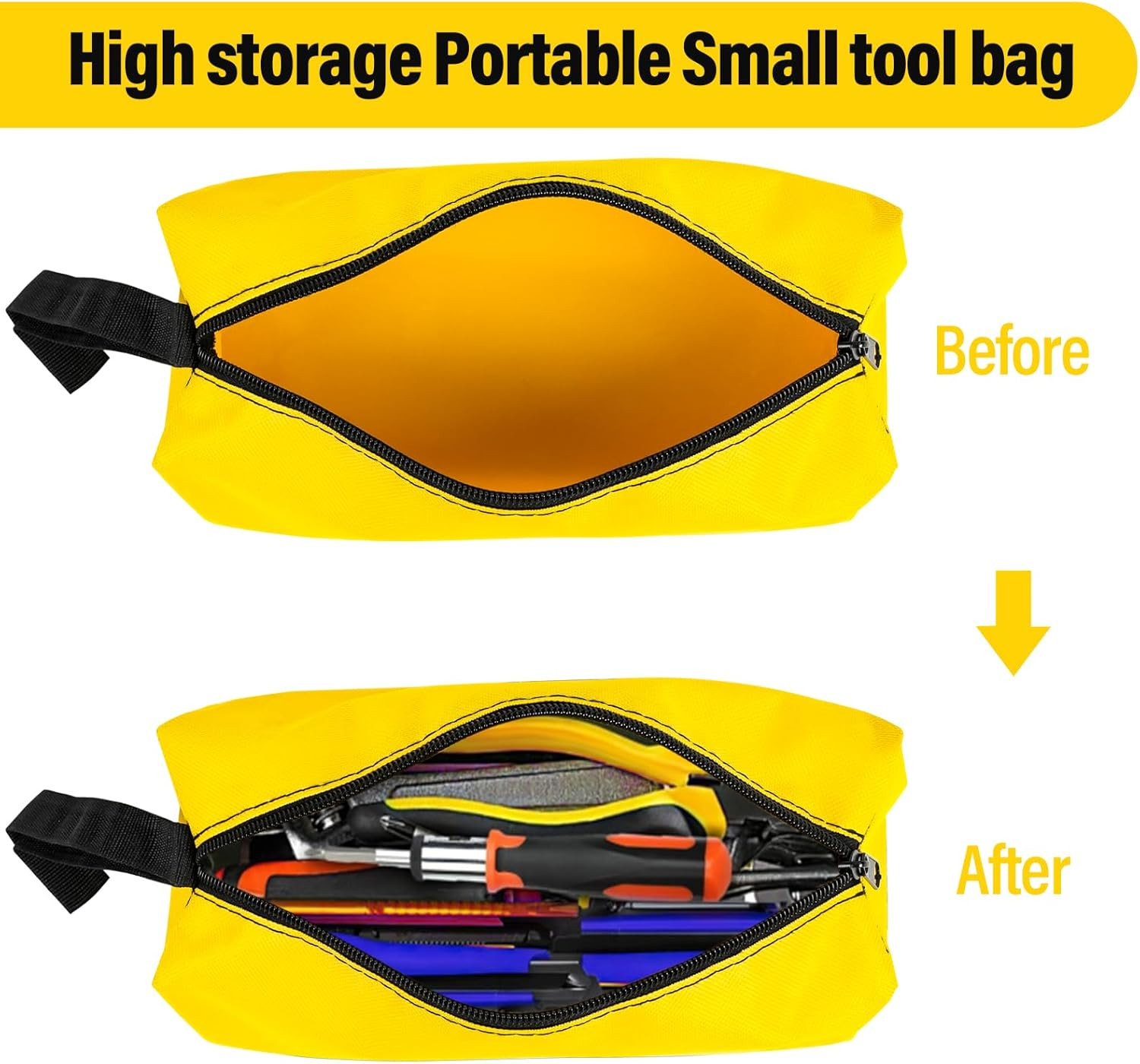 3/5 Pack Small Tool Organizer Bags Zipper Canvas Pouch Screwdriver Pencil Storag