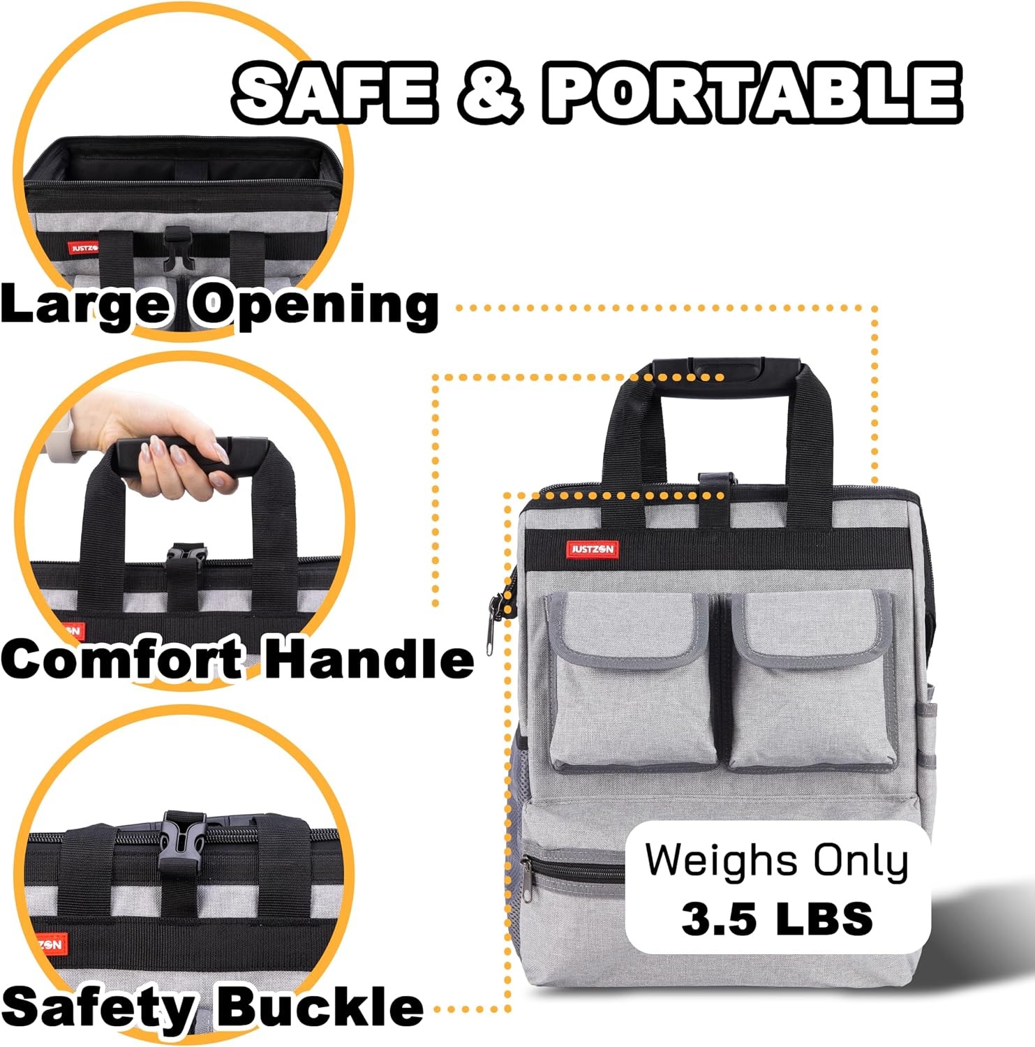 Heavy Duty Backpack Tool Bag For Electrician Plumber