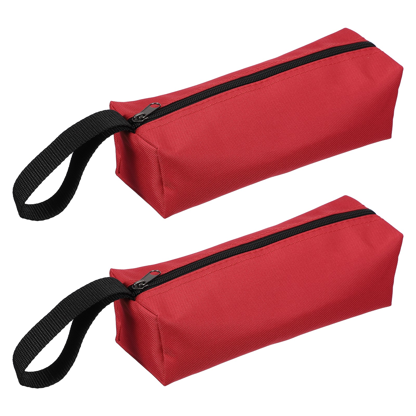 2Pcs 9.8×3.3×2.8″ Multi Purpose Zipper Canvas Tool Pouch Red