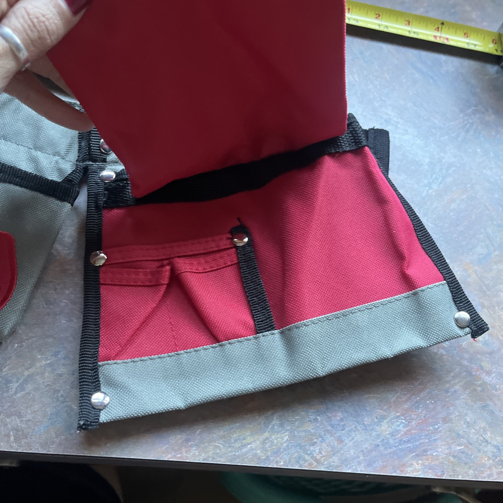 🔥 Youth Red Toolbox Canvas Adjustable Tool Belt Pouch Belt One Size 8+ Kids