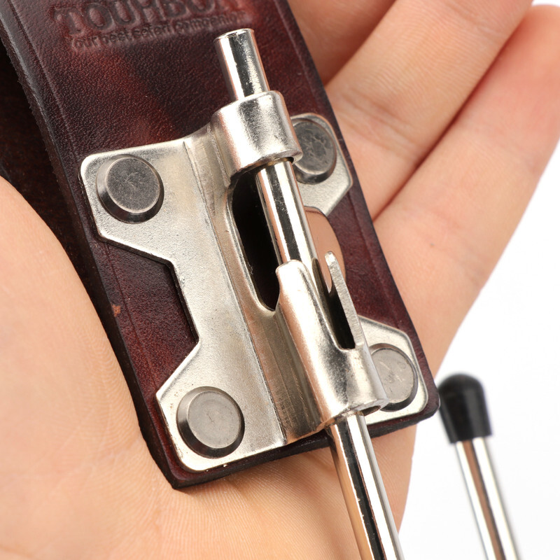 TOURBON Leather Tool Holster J Style Hook Power Drill Holder fit 3″ Width Belt