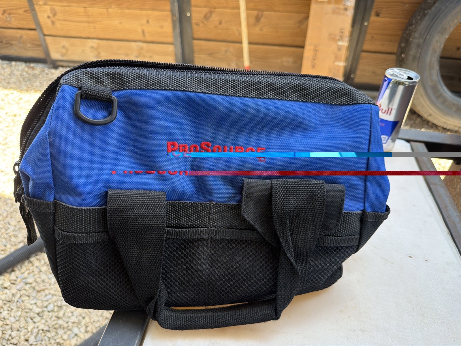 ProSource Wide-Mouth Tool Bag Multiple 16 Pockets Blue & Black 12x10x8