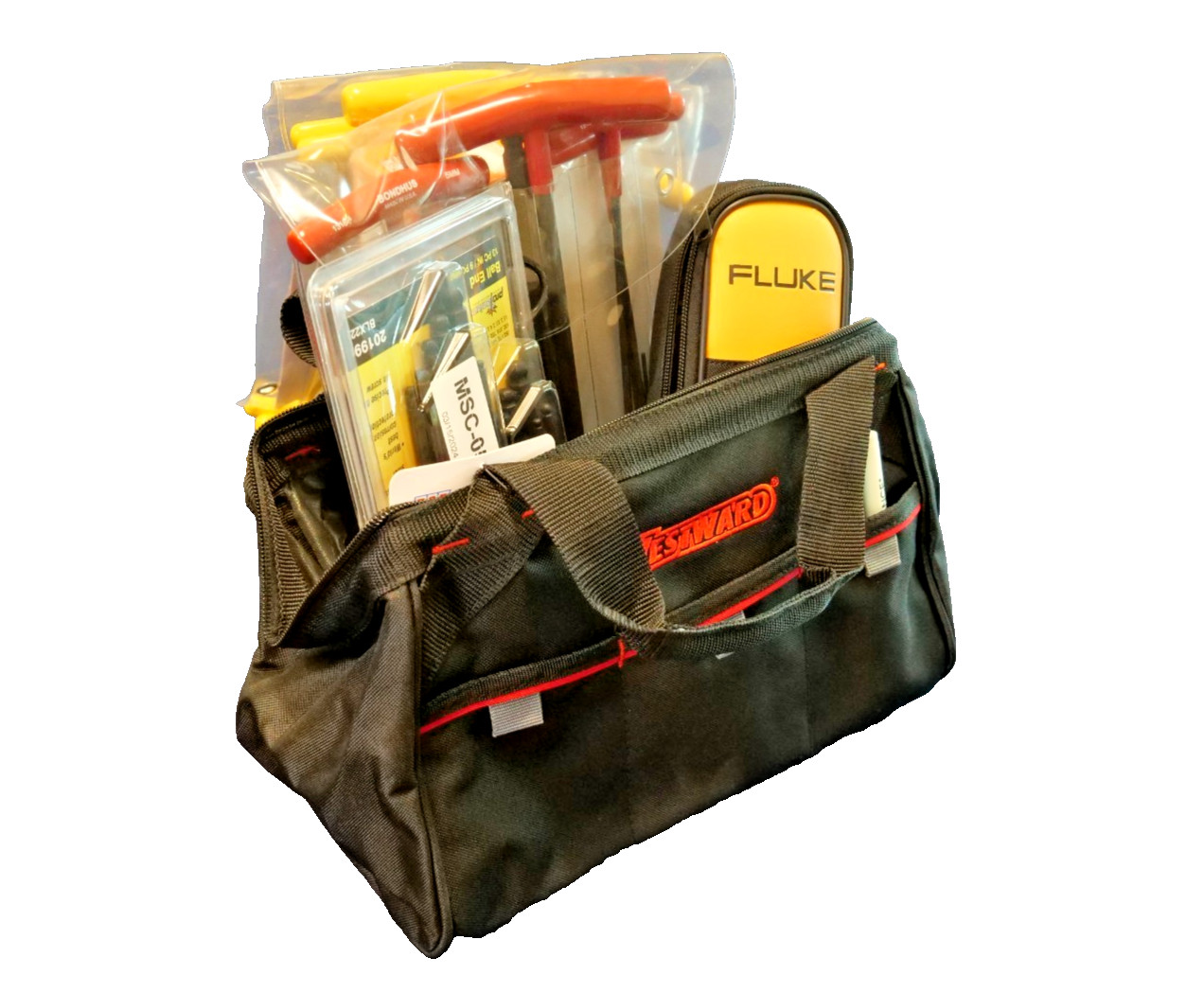 Westward 13″ Tool Bag – 3 Outside Pockets, Polyester, Black (53JW42)