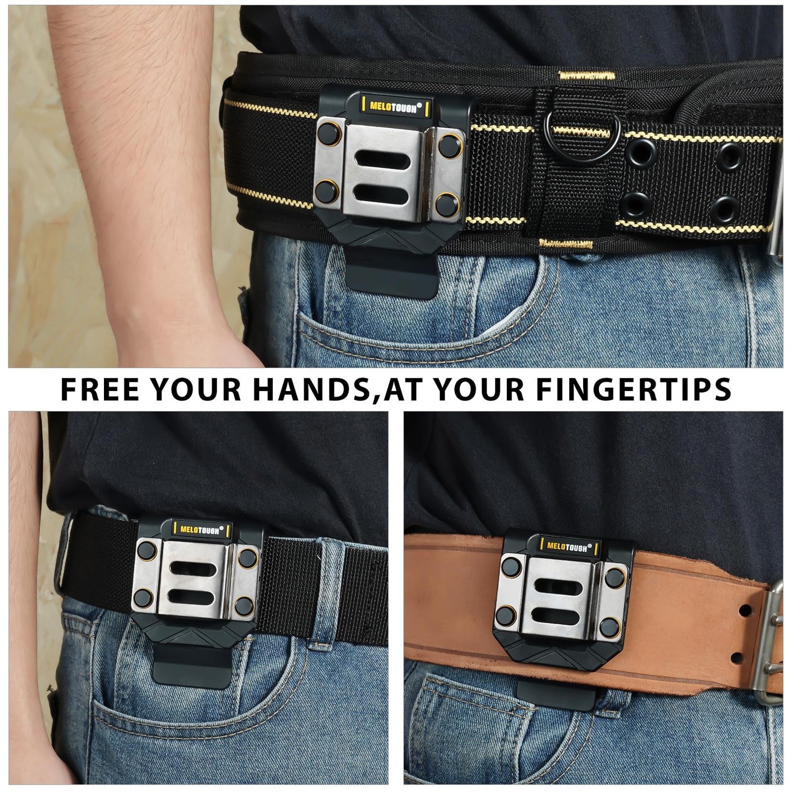 Drill Holder Tool Belt Holster Tape Measure Fits Up to 2.7 Inch Belt Black