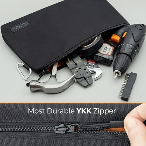 Multipurpose Heavy-Duty Tool Pouch Zipper Bag – 12″ Flat Bottom Storage (6 Pack)