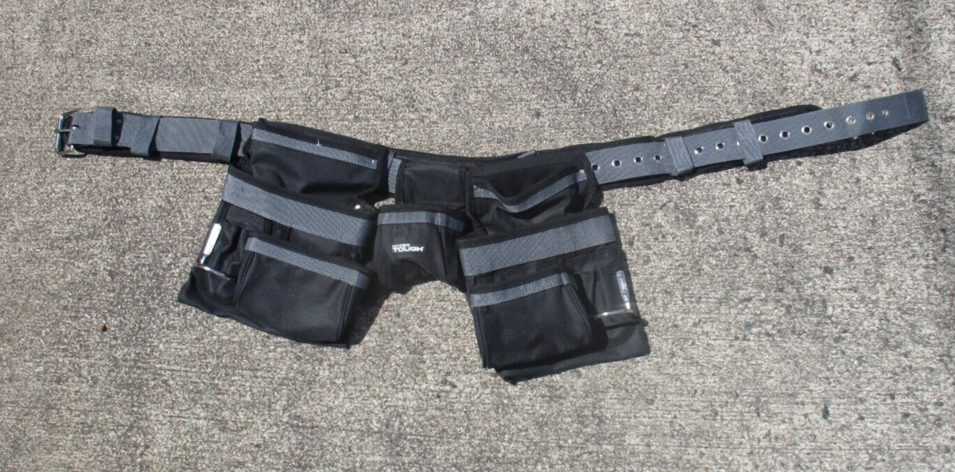 NEW ADJUSTABLE TOOL RIG BELT CARPENTER ELECTRICIAN FRAMERS Fits up to 54in waist
