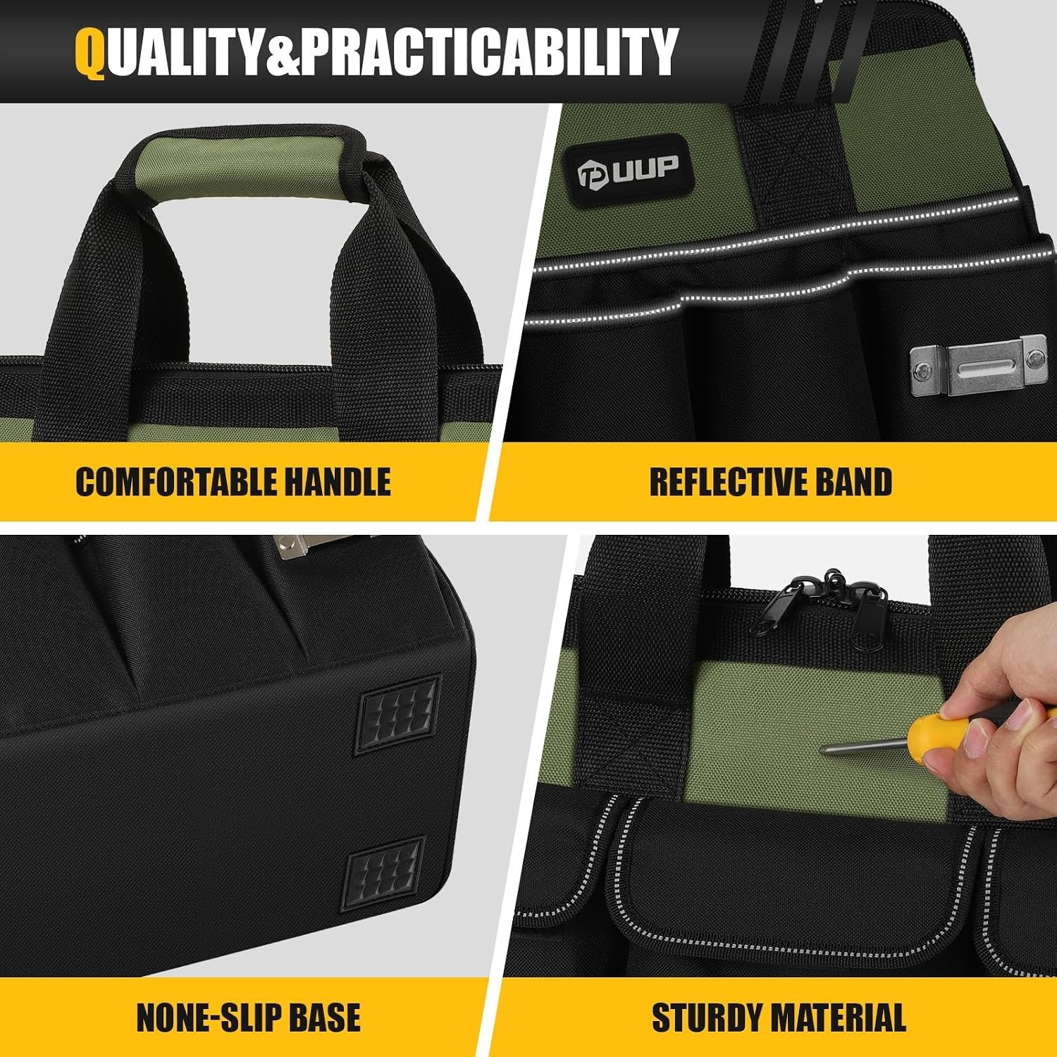 18-Inch Large Tool Bag with 16 Pockets – Heavy Duty Storage