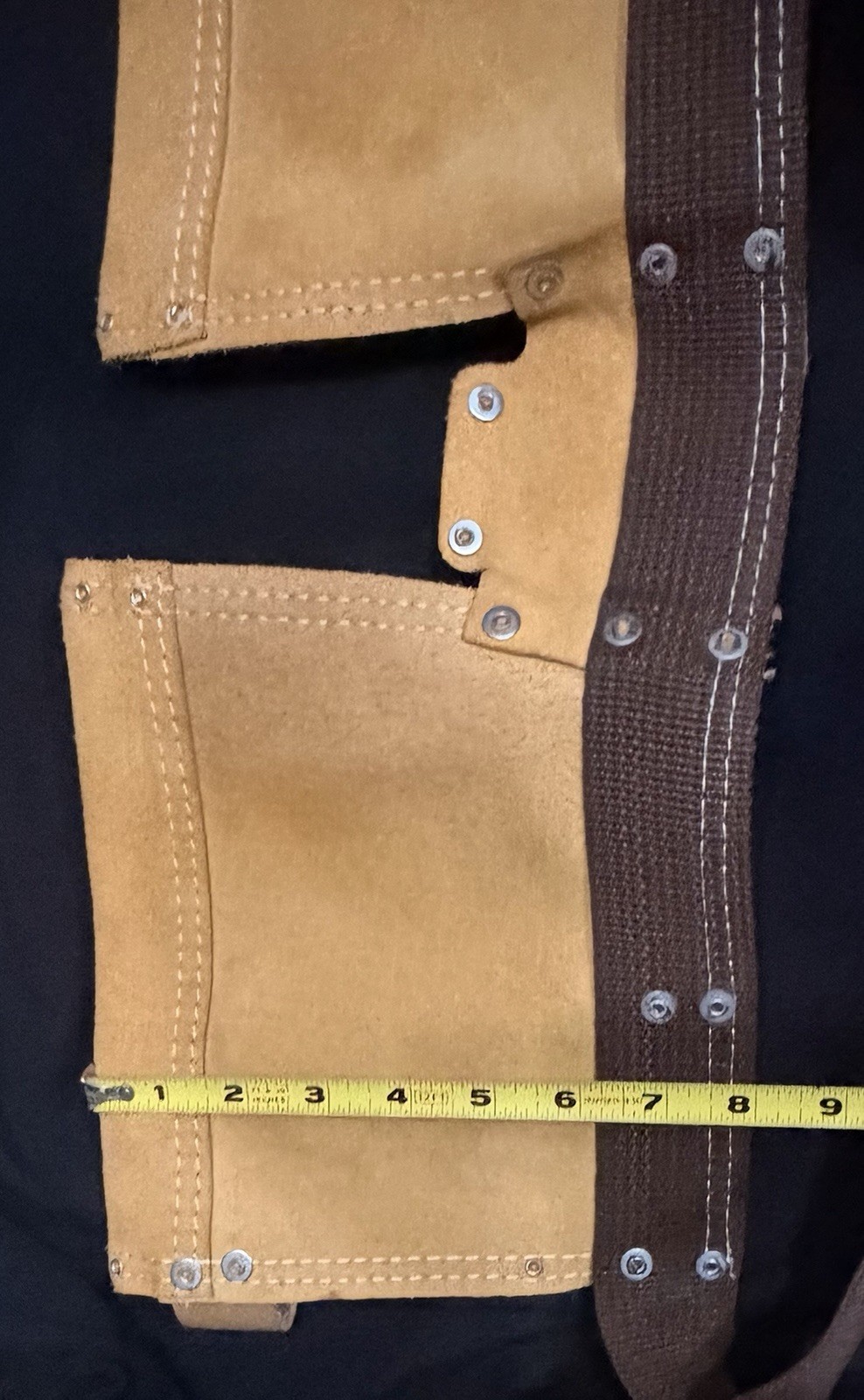 Preowned Unbranded EUC Leather Tool Pouch With Nylon Belt