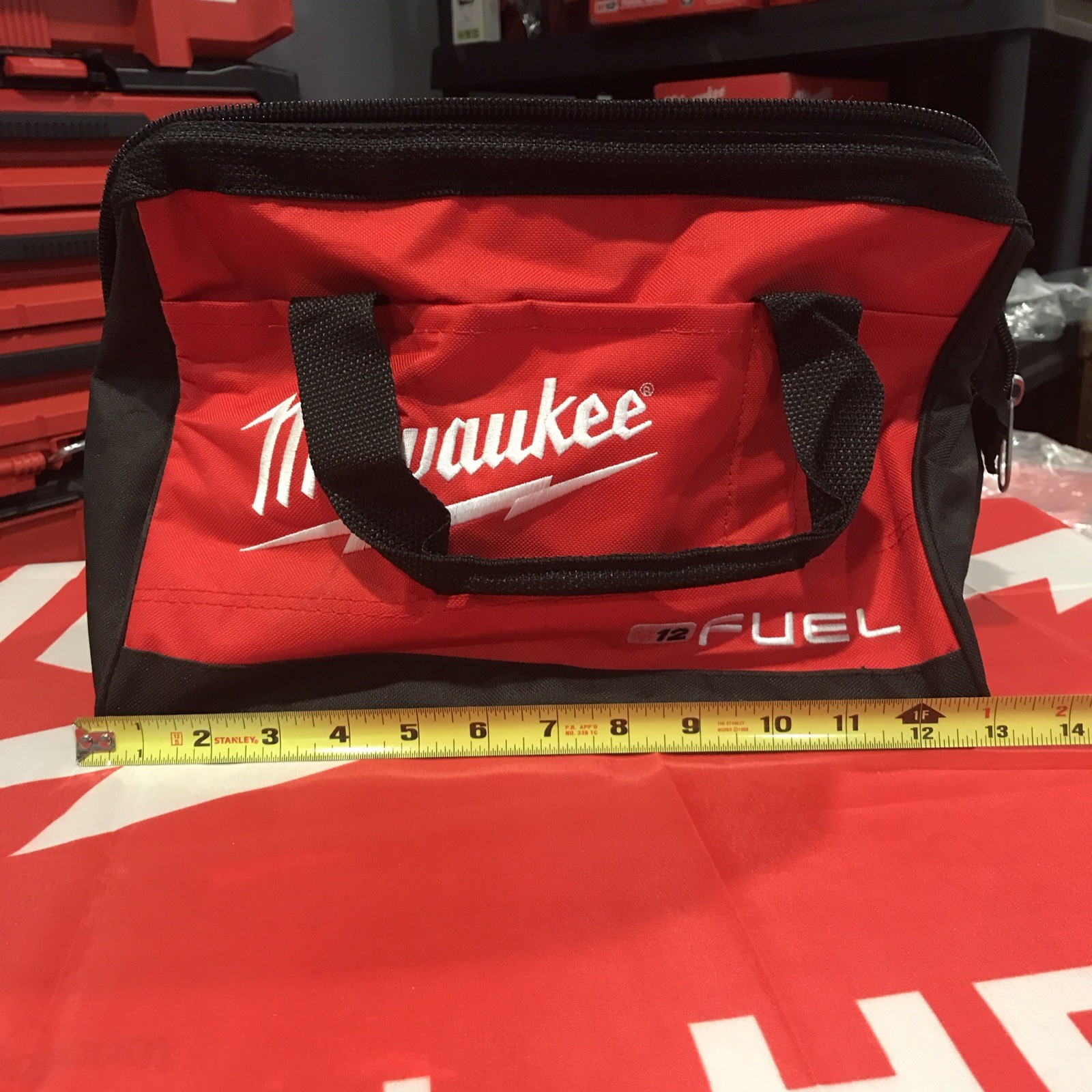 Milwaukee M12 FUEL Medium Tool Bag 13L x 9.5W x 9” Tall. Zippered with Handles