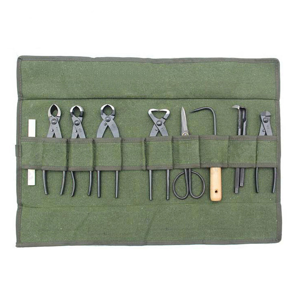 10Pockets Canvas Spanner Wrench Tool Roll Up storage bag Organizer Pouches Case*
