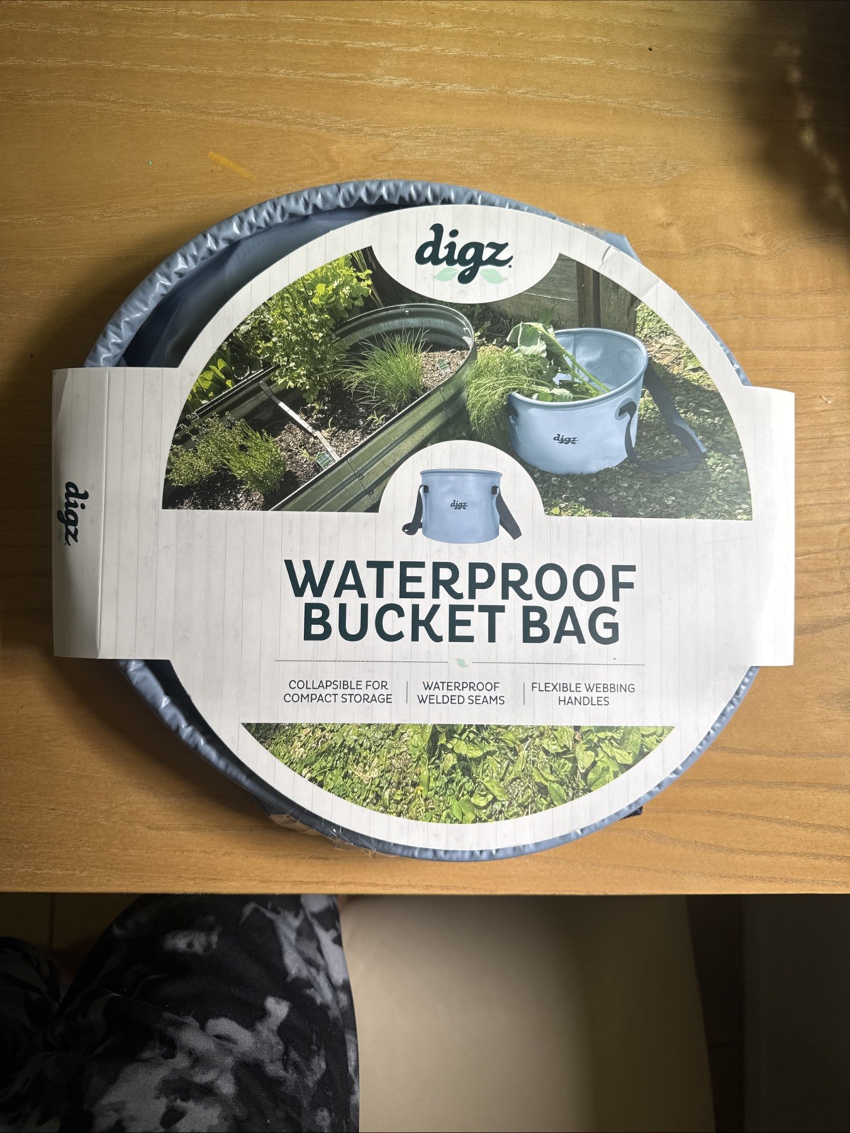 Waterproof Gardening Bucket Bag Collapsible 5gal Utility Tote Harvest Yard Work