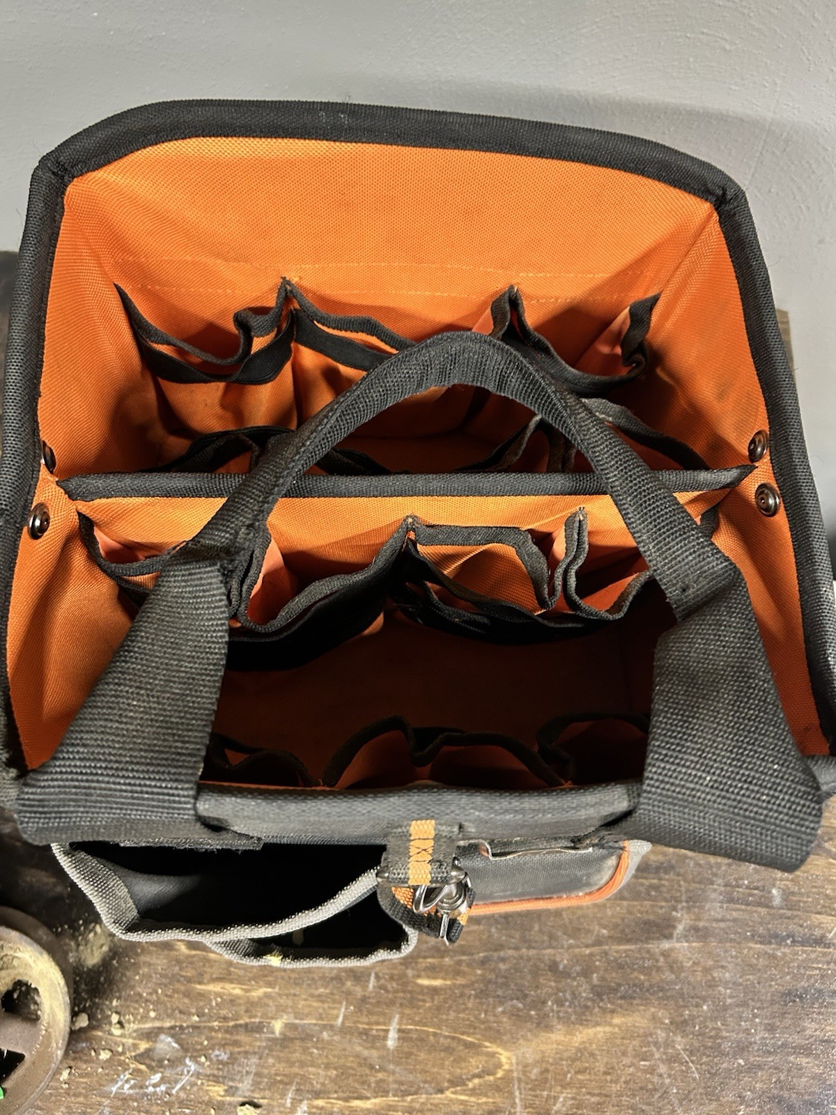 Klein Tools Nylon Tool Bag w/ Organizer Pockets, Black/Orange