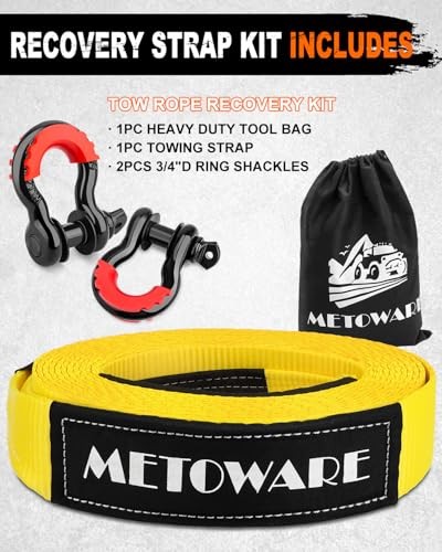 Heavy Duty Tow Strap Recovery Kit – 3″ x 20ft(35,000lbs) Tree Saver Winch