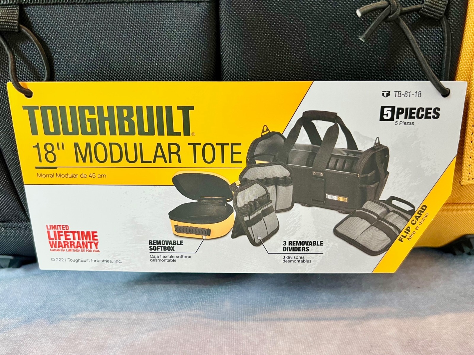 ToughBuilt 18″ Modular Tool Tote TB-81-18 HardBody 57 Pocket Heavy-Duty NEW