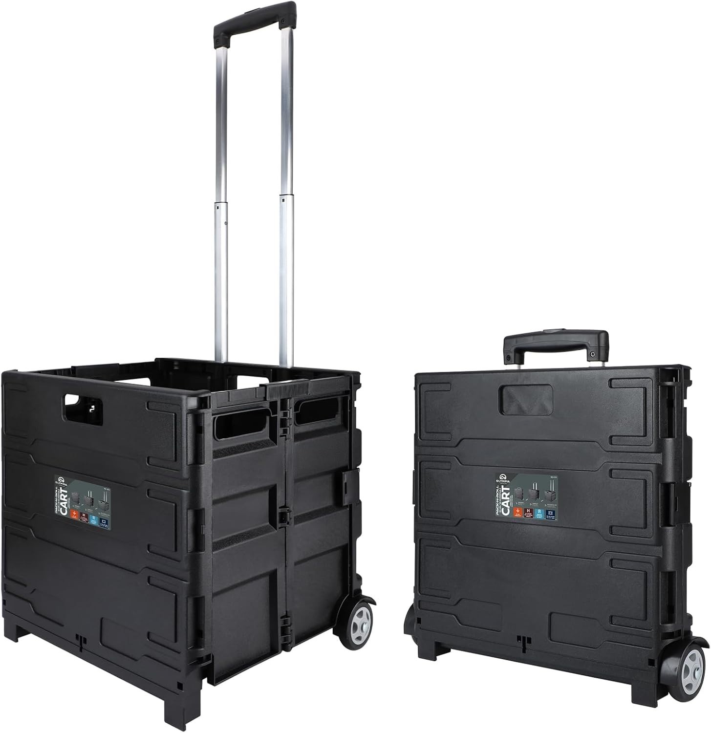 Telescopic Handle 85-010 Pack-N-Roll Portable Carrier – Max 80 lbs Load, Black
