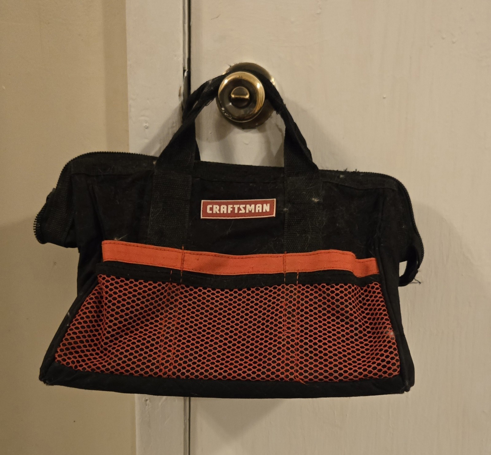 Craftsman 13″ Large Mouth Tool Bag – Black/Red