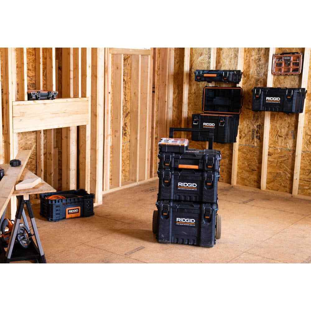 Heavy Duty Impact Resistant Multi-Section Tool and Small Parts Organizer with Tr