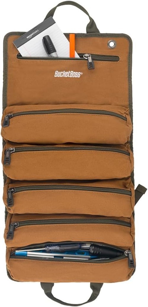 Versatile Tool Organizer in Brown Duckwear Canvas – Quick Release and 6 Pockets
