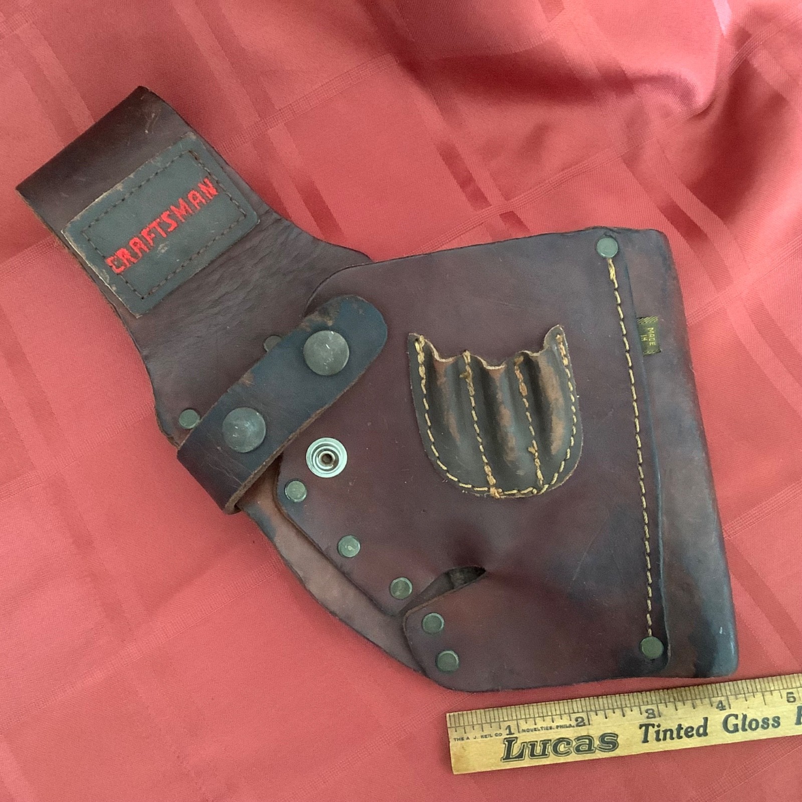 Vintage Craftsman Leather Tool Holster/Pouch Brown Heavy Duty Made In Mexico