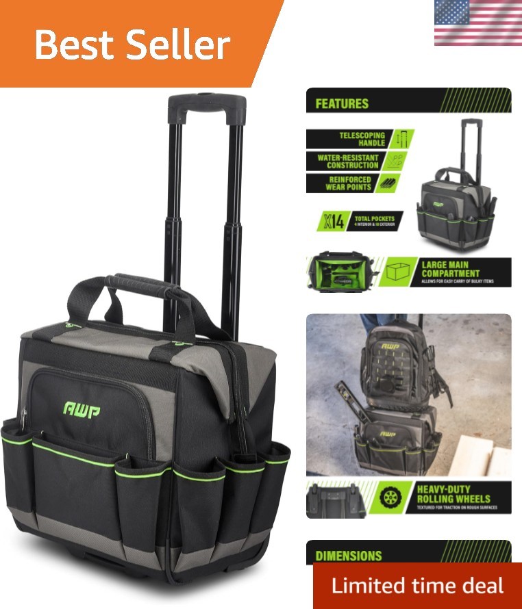 Tool Bags, Tool Bag, Black, Durable Tool Tote, for Professionals and Contrac…