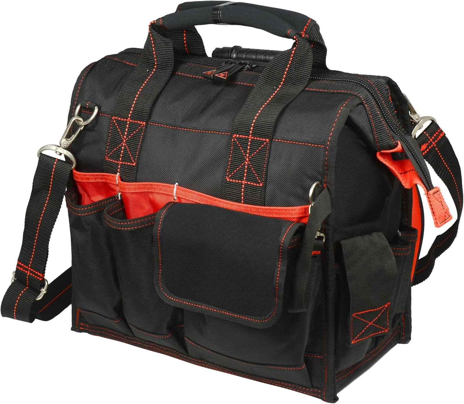 Work Gear HTL573 Lighted Technician’S Tool Bag, 55 Pockets, Heavy Duty Ballistic