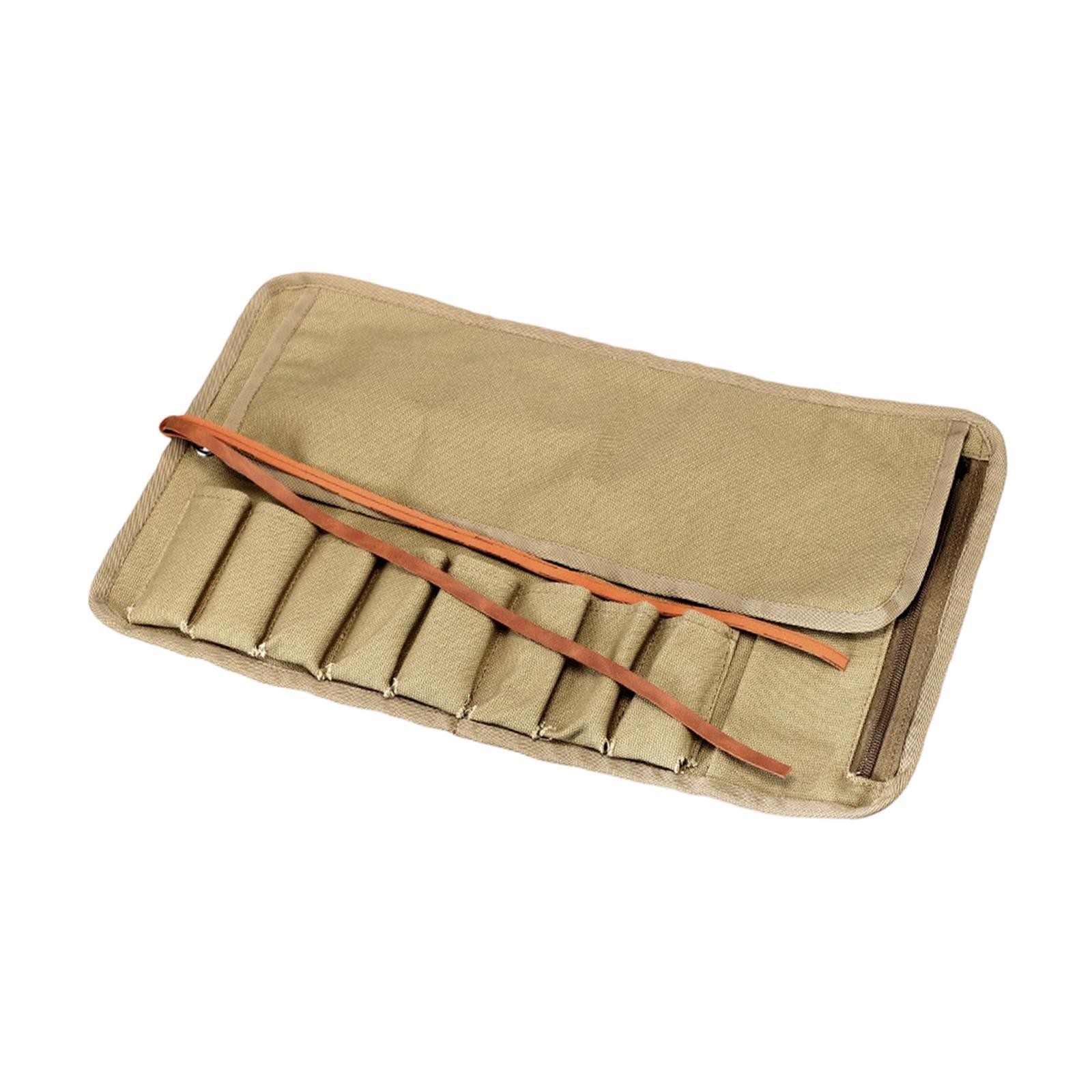 8 Slots Roll up Storage Pouch Tool Bag Compartments Holder for Wrenches Carving