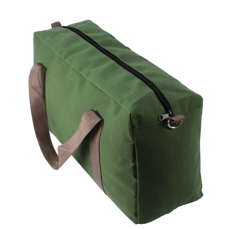 Large Capacity Canvas Tools Bag Heavy Duty Wide Mouth Tool Storage Shoulder Bag.