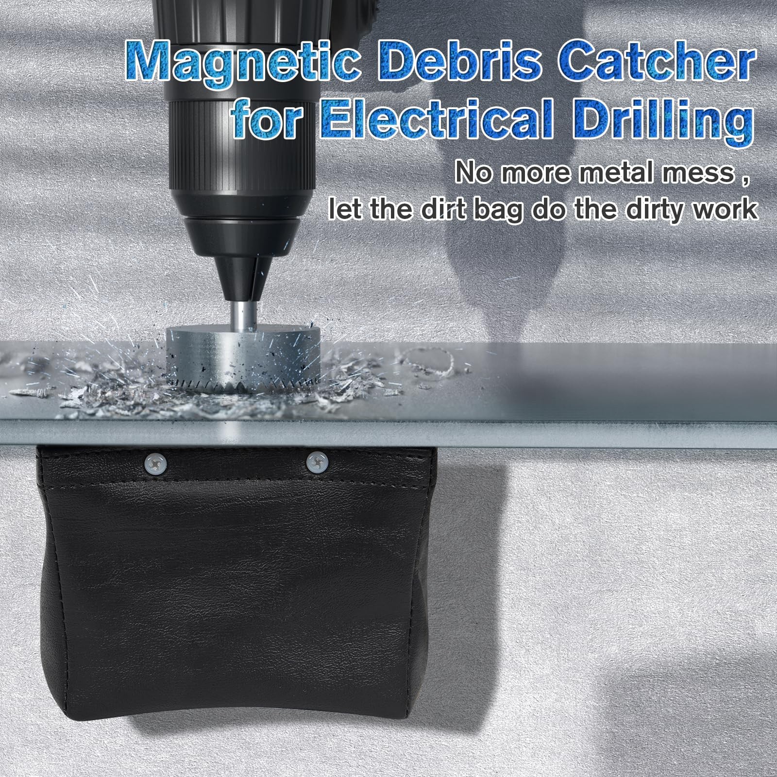 Magnetic Drill Shaving Catcher Bag with Thicker Magnetic – Captures Metal