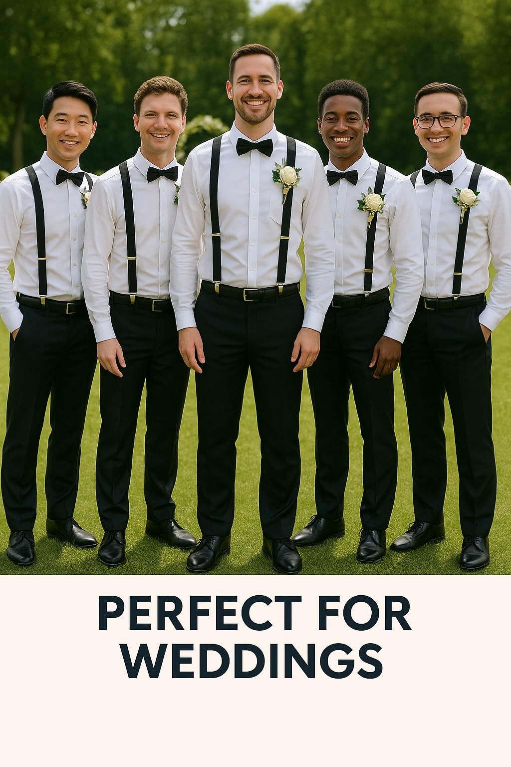 trilece Black Suspenders for Men – Mens Suspender, Adjustable One Size,