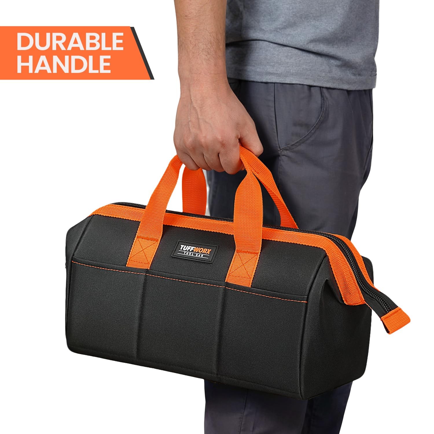 Large Tool Bag Organizer 18 Pockets 15.7×11.4×9.8 Inch Heavy Duty 600D