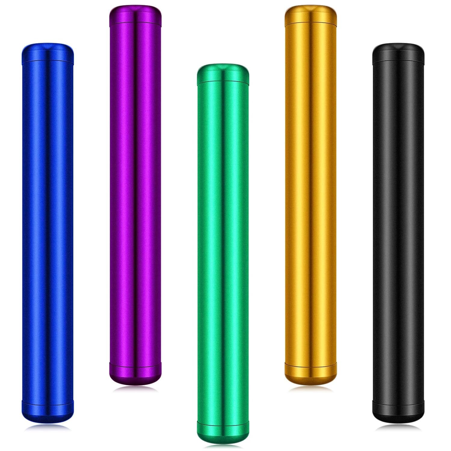 Amylove 5 Pieces Cute Small Metal Aluminum Purple, Green, Blue, Yellow, Black