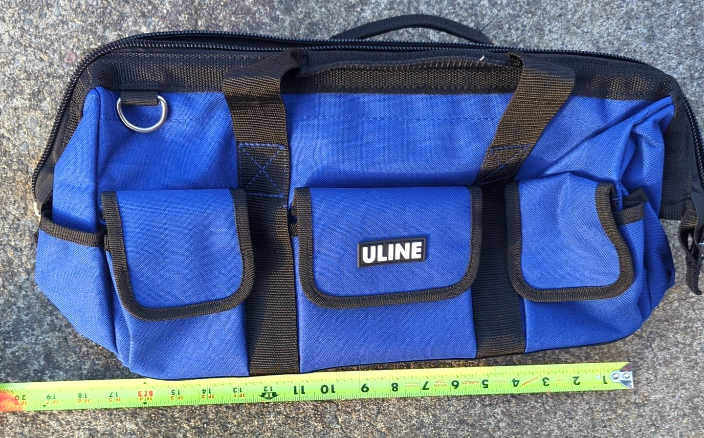 Unit Soft Tool Bag & Shoulder Strap 6 Inside Pockets 10 Out, Hard Base, Open Box