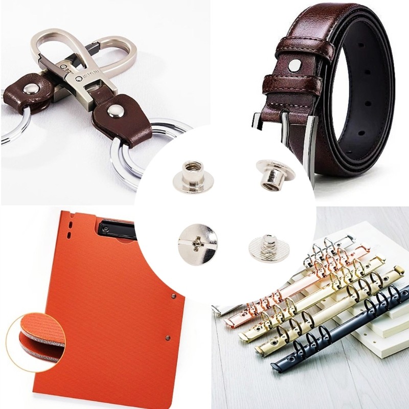50Pcs Multiprupose Leather Rivet Studs for Jeans Jackets Handmade Leather Bag