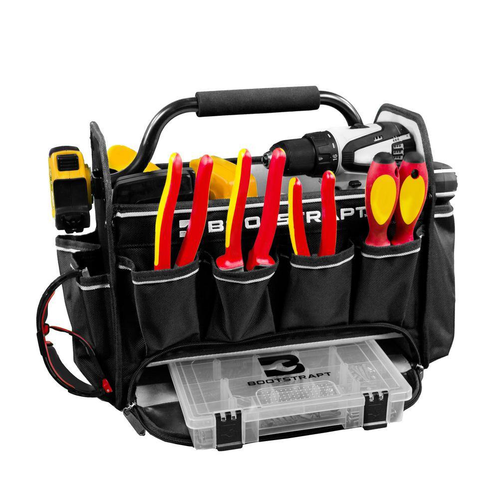 15 In. Contractor’S Tote Bag With Integrated Parts Bin Compartment Free Shipping